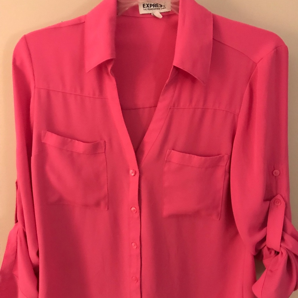 Express Pink Portofino button down shirt